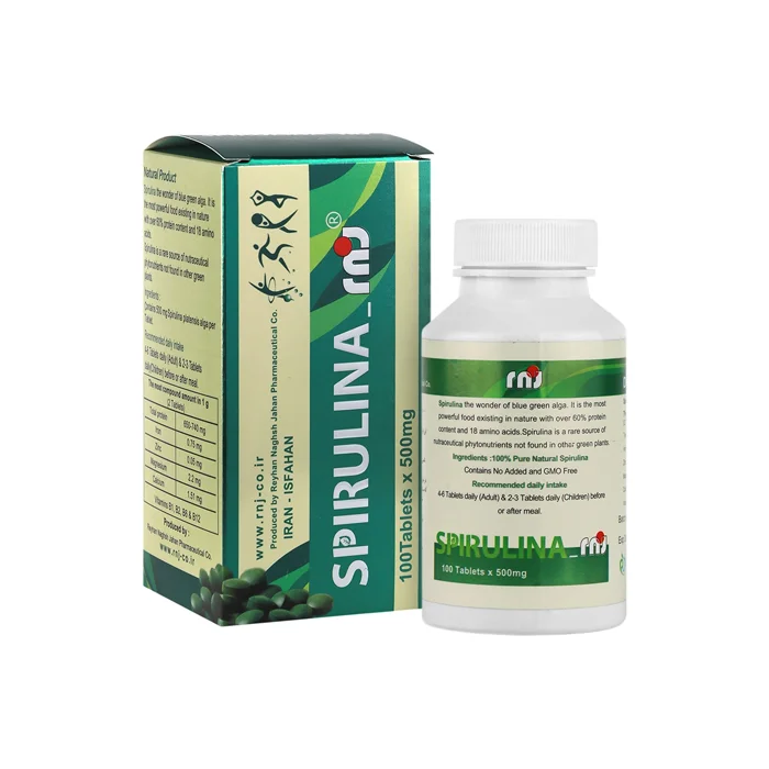 spirulina.pharmacy24h اسپیرولینا 500 میلی گرم آر ان جی | 60 عددی - Image 1